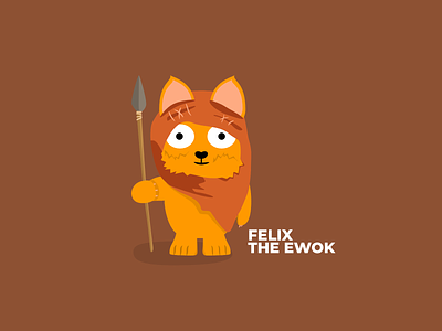 Felix, the Ewok 2d character character cartoon ewok face flat illustration maythefourth star wars vector