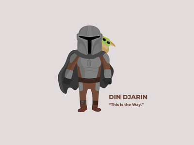 DJIN DJARIN "The Mandalorian" 2d character character cartoon face flat illustration maythefourth star wars vector