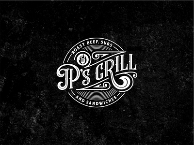 Vintage Logo JP's Grill art branding design illustration illustrator lettering logo typography vector vintage