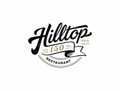 Sign lettering simple looking Hilltop 150 Restaurant