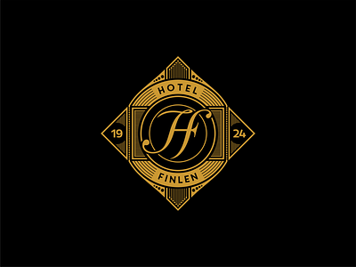 Art Deco emblem of Hotel Finlen art art deco design emblem illustration illustrator minimal signage typography vector