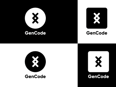 GenCode Logo Design code gen geometric illustration logo logo design logotype programmer tag typography vector