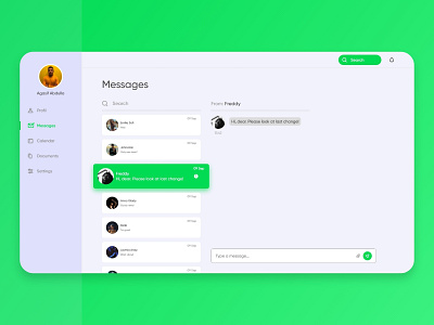 Dashboard Chat Design | UX\UI app chart dashboard design message tablet web