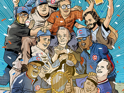 ...and the Chicago Cubs won! bill murray chicago cubs comic editorial illustration sports