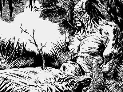 Swamp Thing tribute berniewrightson homage illustration inks