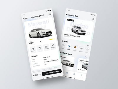 Car Rental App- Concept app application design car carapp cleandesign design ios modern rental ui ux