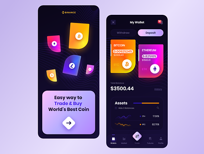 Cryptocurrency Wallet App Design app appdesign application branding cleandesign design mobile mobileapp modern productdesign ux website