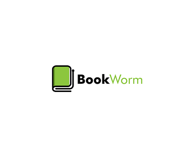 Book Worm logo design brand identity