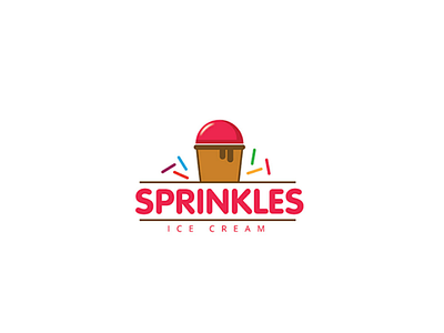 Sprinkles Ice-cream logo design illustration