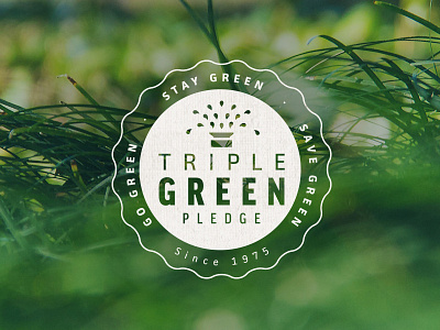 Triple Green Pledge Badge badge grass green icon irrigation lawn logo mantra organic promo seal sprinkler system