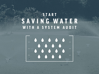 Water Audit Promo blue conservation droplet icon irrigation lawn measure promo ruler sprinkler system water