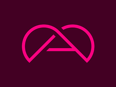 Atlas Foam Roller Logomark a fitness health heart identity infinity logo modern pink