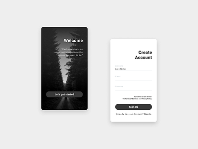 Sign Up mobile / UI Challenge challenge daily daily ui daily ui challenge figma frontend get started iphone login mobile modal phone screen design sign in sign up signup sketch ui designer ux designer welcome