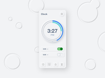 Skeuomorph Alarm App - Light
