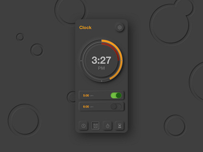 Skeuomorph Alarm App - Dark