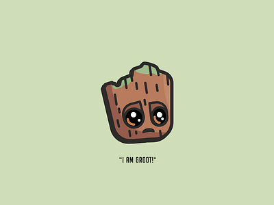 Guardians of the Galaxy groot illustration logo