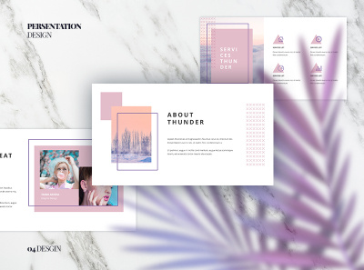 Thunder Brand Guideline branding minimalist persentation pink simple typography widescreen