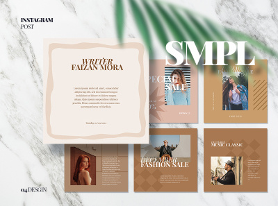 SMPL Instagram Post branding design girl minimalist simple social media typography
