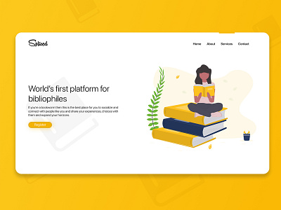 Spliced - Hero Design for Book-lover's social media platform