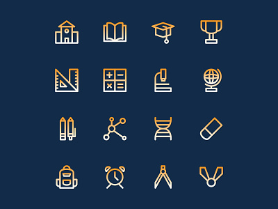 Education Icon Set education graduate icon icon design icon pack iconography illustration interface school science tools