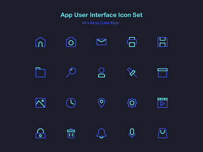 App User Interface Icon Set. app application blue design icon icon app icon pack icon sets iconography icons illustration interface multimedia set symbol ui ux web website