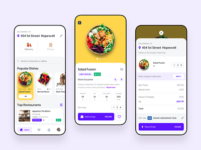 Foodzy App - Concept Design app design app kit figma food food delivery food delivery app mobile app design sketch ui kit ui kit design ui kits uiux xd