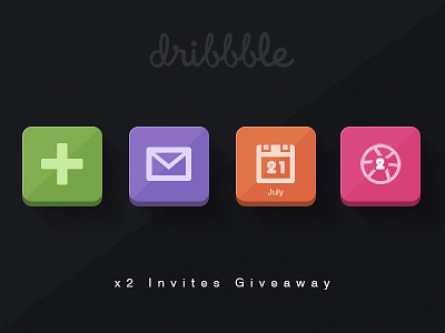 x2 Dribbble Invites Giveaway ..! design dribbble dribbble invite flat graphic invite shadow ui