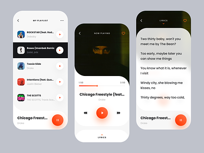 Music Player App - Concept Design app design design minimal mobile app music music player ui ui design uiux uiuxdesign ux