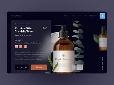 Royalty Skincare - Product page design