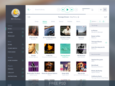 iTunes UI dashboard free psd freebies graphic icons ios itunes perfect pixel ui
