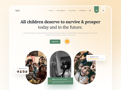 Smile Charity | Web Header UI Design