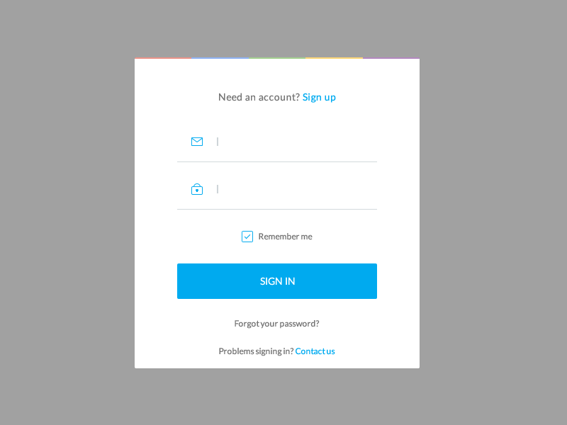 Sign in Page clean design flat icons login minimal signin simple ui