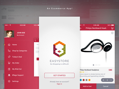 Easystore App UI app design ecommerce flat ios mobile shopping ui