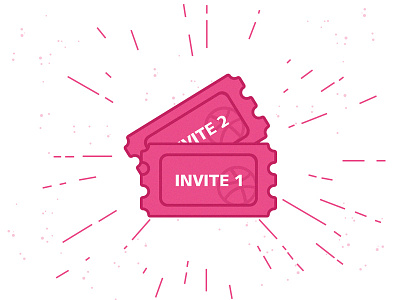 2 Dribbble Invites color dribbble graphic icon invitation invite pink ticket