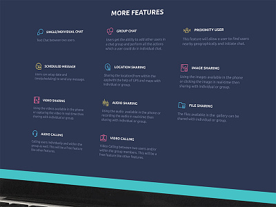 Features Section chat design features icon icons sharing ui web
