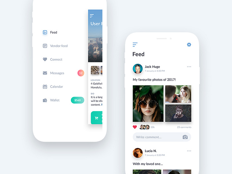 Newsfeed UI by Harshil Acharya on Dribbble