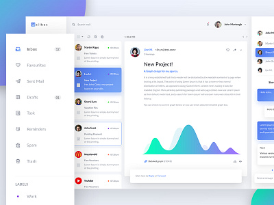 Mailbox Dashboard UI admin app color dashboard email icon manager messanger ui ux