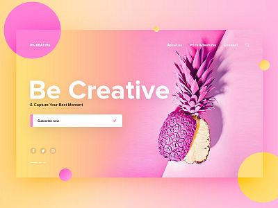 Picreative | Landing Page UI app color creative design icon minimal photos ui ux web wesite