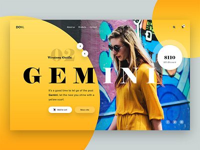 DOM Landing Page UI app color creative design fashion icon landingpage minimal ui ux web wesite