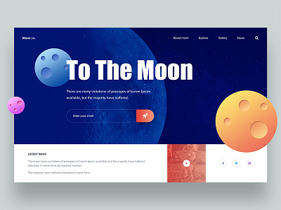 Moon co Landing Page app color creative design fashion icon landingpage minimal ui ux web wesite