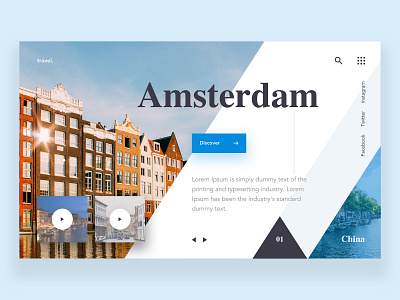 Travel Web Page UI design discover dribbble explore landingpage minimal travel ui web website