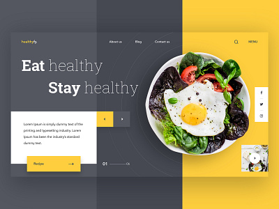 Healthyfy Landing Page UI design dribbble food graphic healthy icons landingpage minimal salad ui uidesign uxdesign website