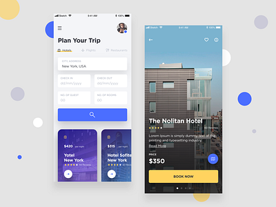 Trip App UI color dribbble flight graphic hotel travel ui user experience user interface ux