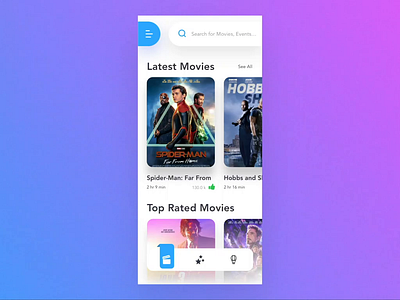 Booking App Concept - Animation part 1 animation app booking cinema design minimal movies prototype ui ui design ux ux design