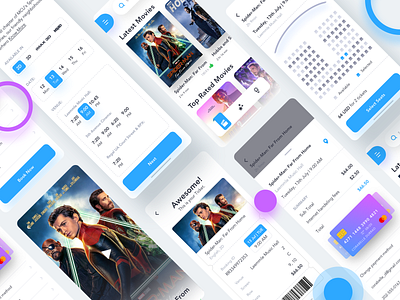 Cinema Booking App app design cinema design dribbble minimal mobile app movie app ui ui design uidesign uiux user interface