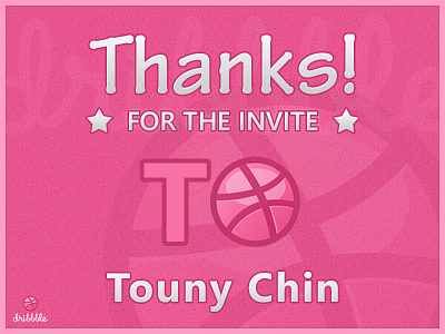 First Shot on Dribble... design dribbble first graphic invitation invite pink shot thanks welcome