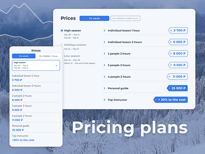 Pricing screens