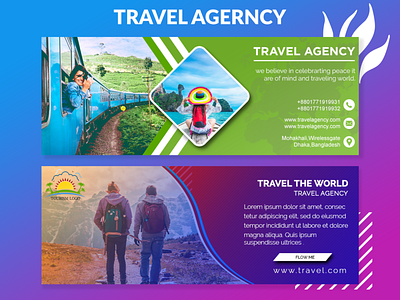 Travel Agency Facebook Cover awesome creative design banner template brand identy blackwhite business banner creative design facebook cover graphic desing illustration train travel travel agency travel app