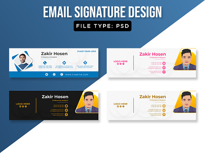 Email signature template for Designer banner template business identity creative design design email signature template graphic desing logo