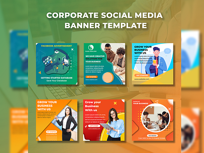 Corporate Social Media Design Vectors and PSD Template